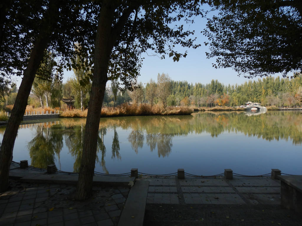 Jardin, Source du Vin, Jiuqan, Gansu, Chine (Hasamélis)