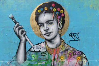 Frida Kahlo by Zabou and Victoria Villasana, graffiti, East London, Royaume-Uni (Gagibbens / Flickr)